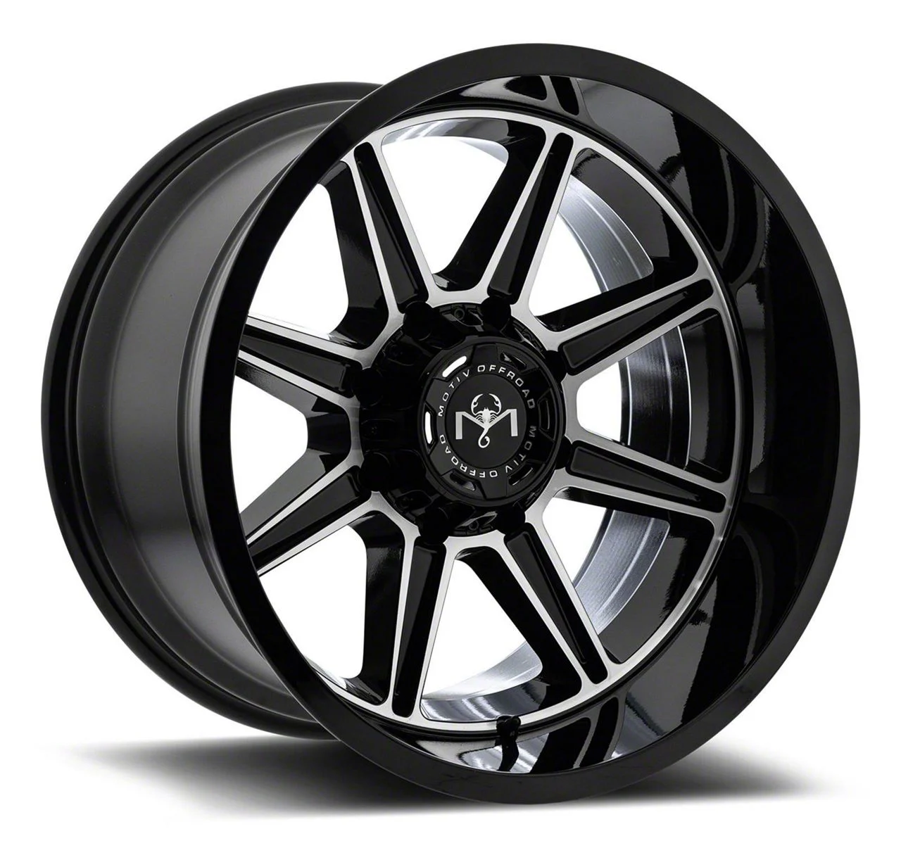 Motiv Offroad Balast Gloss Black with Chrome Accents 6-Lug Wheel; 20x10; -12mm Offset (19-23 Ranger)