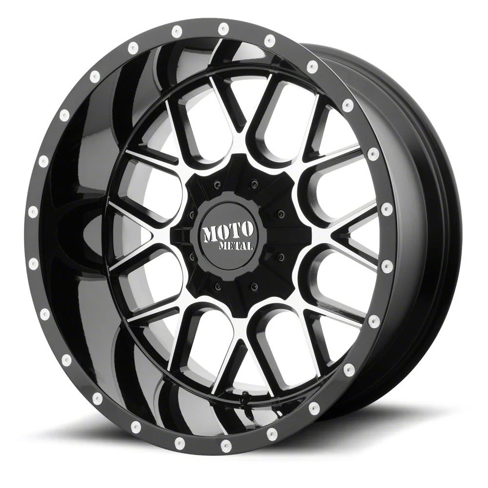 Moto Metal MO986 Siege Gloss Black Machined 5-Lug Wheel; 24x14; -76mm Offset (02-08 RAM 1500, Excluding Mega Cab)