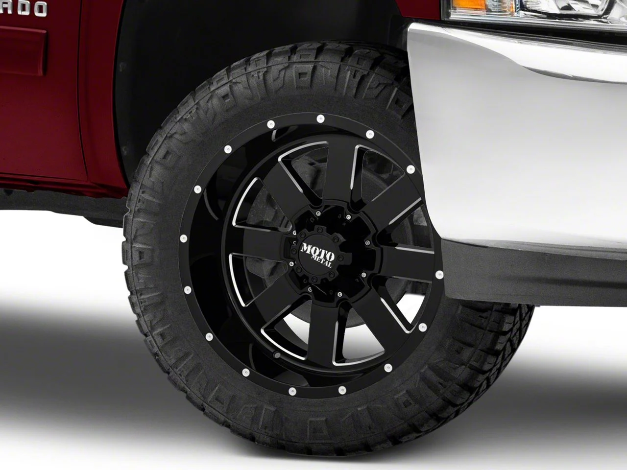 Moto Metal MO962 Gloss Black Milled 6-Lug Wheel; 20x12; -44mm Offset (07-13 Silverado 1500)