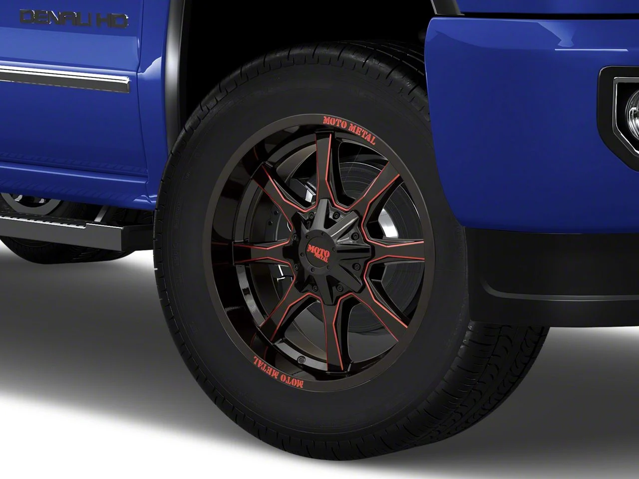 Moto Metal MO970 Gloss Black Milled with Red Tint 8-Lug Wheel; 20x10; -18mm Offset (15-19 Sierra 2500 HD)