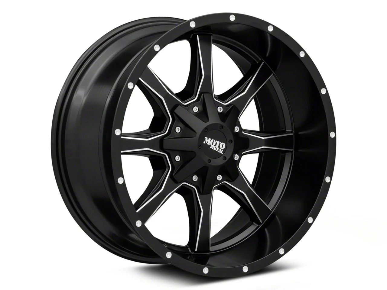 Moto Metal MO970 Satin Black Milled 8-Lug Wheel; 20x9; 18mm Offset (15-19 Sierra 2500 HD)