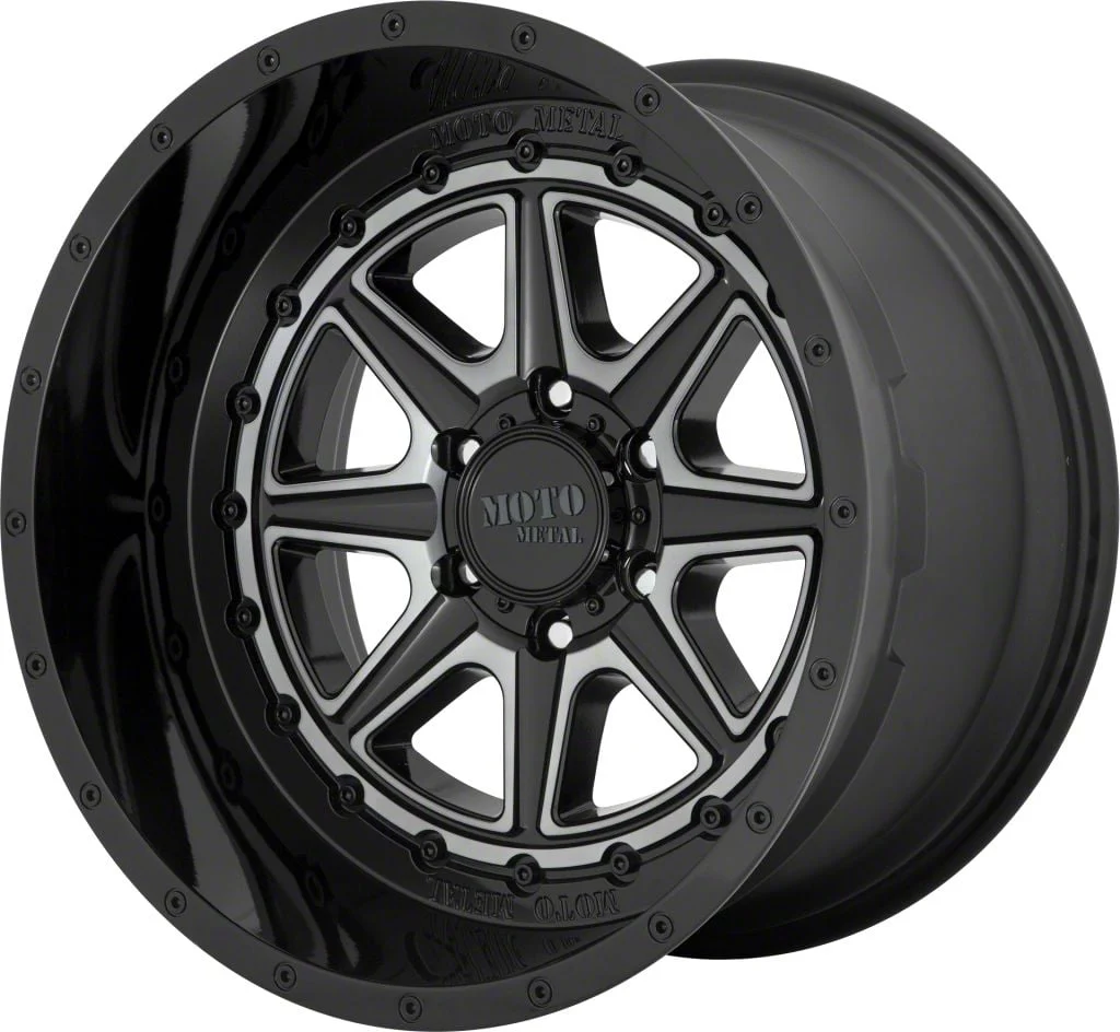 Moto Metal MO801 Phantom Gloss Black with Gray Tint 6-Lug Wheel; 22x12; -44mm Offset (19-26 Sierra 1500)