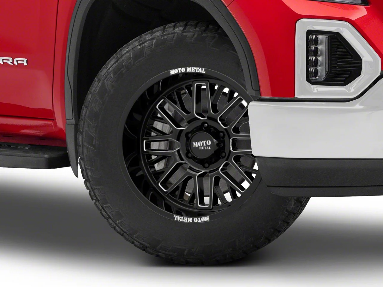 Moto Metal MO802 Gloss Black Milled 6-Lug Wheel; 20x10; -18mm Offset (19-26 Sierra 1500)