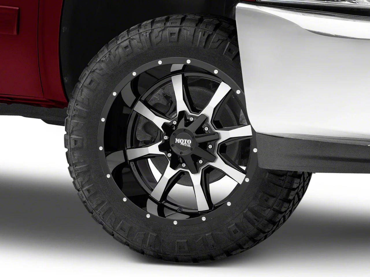 Moto Metal MO970 Gloss Black Machined 6-Lug Wheel; 20x9; 0mm Offset (07-13 Silverado 1500)