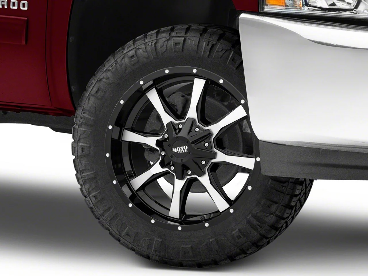 Moto Metal MO970 Gloss Black Machined 6-Lug Wheel; 20x9; 18mm Offset (07-13 Silverado 1500)