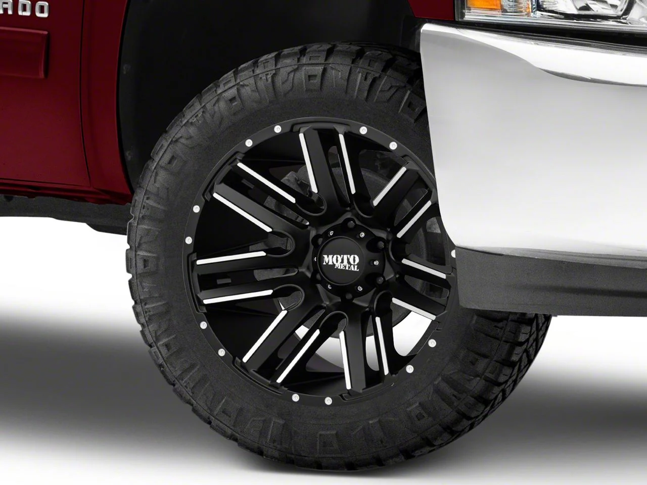 Moto Metal MO978 Razor Satin Black Machined 6-Lug Wheel; 20x9; 18mm Offset (07-13 Silverado 1500)