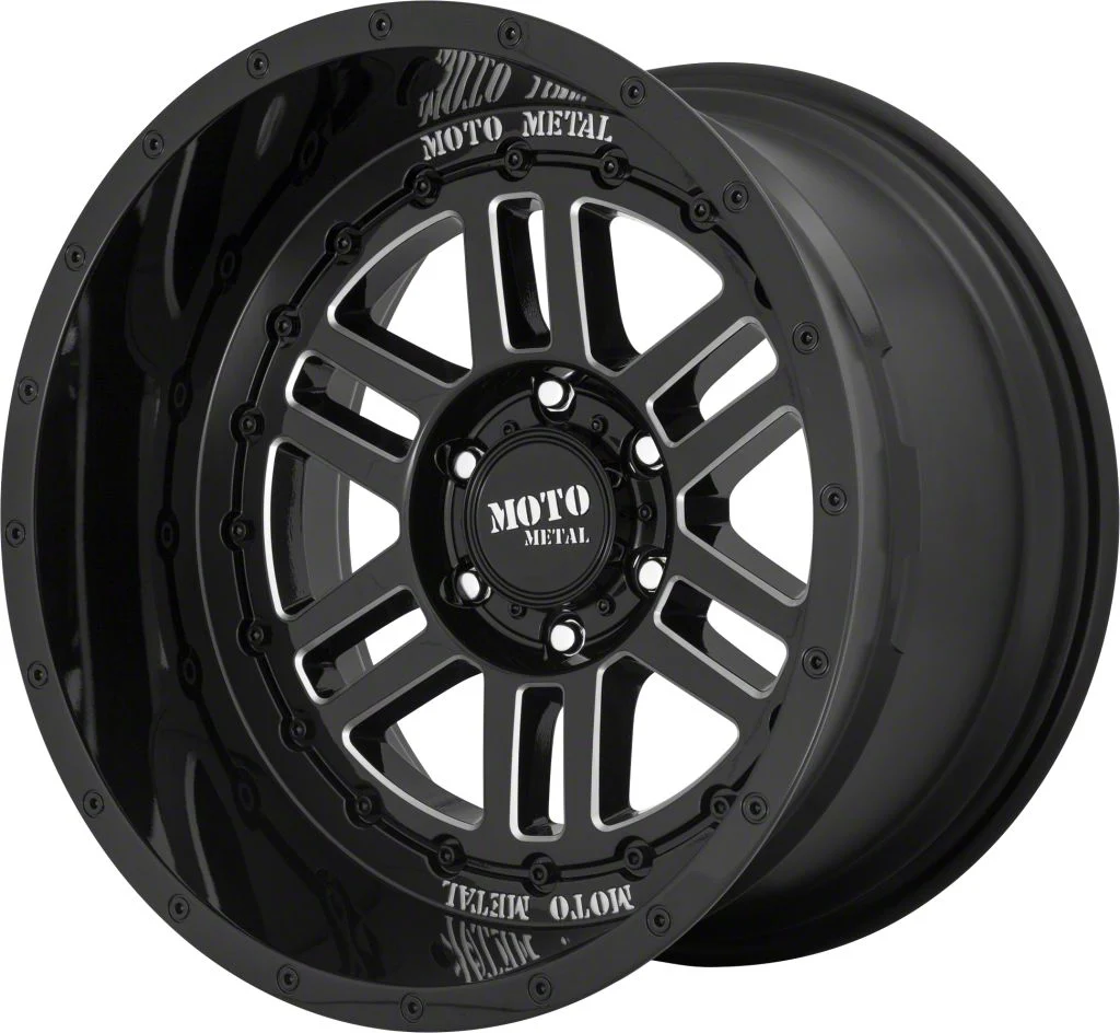 Moto Metal MO800 Deep Six Gloss Black Milled 6-Lug Wheel; 20x10; -18mm Offset (07-13 Silverado 1500)