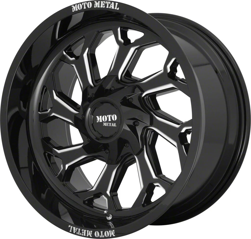 Moto Metal MO999 Gloss Black Milled 6-Lug Wheel; 20x10; -18mm Offset (07-13 Silverado 1500)