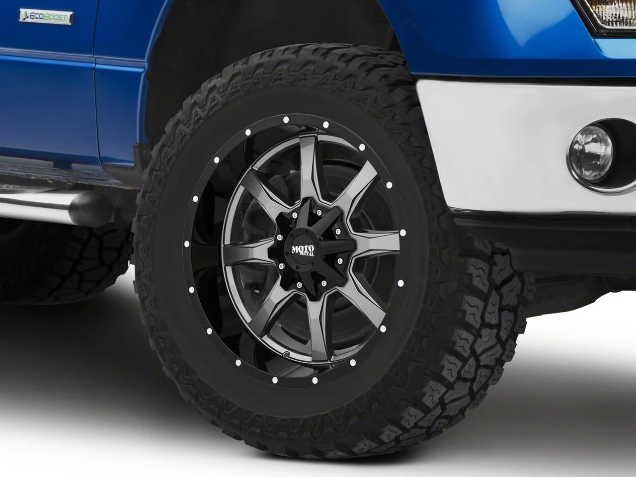 Moto Metal MO970 Gloss Gray with Gloss Black Lip 6-Lug Wheel; 20x10; -24mm Offset (09-14 F-150)