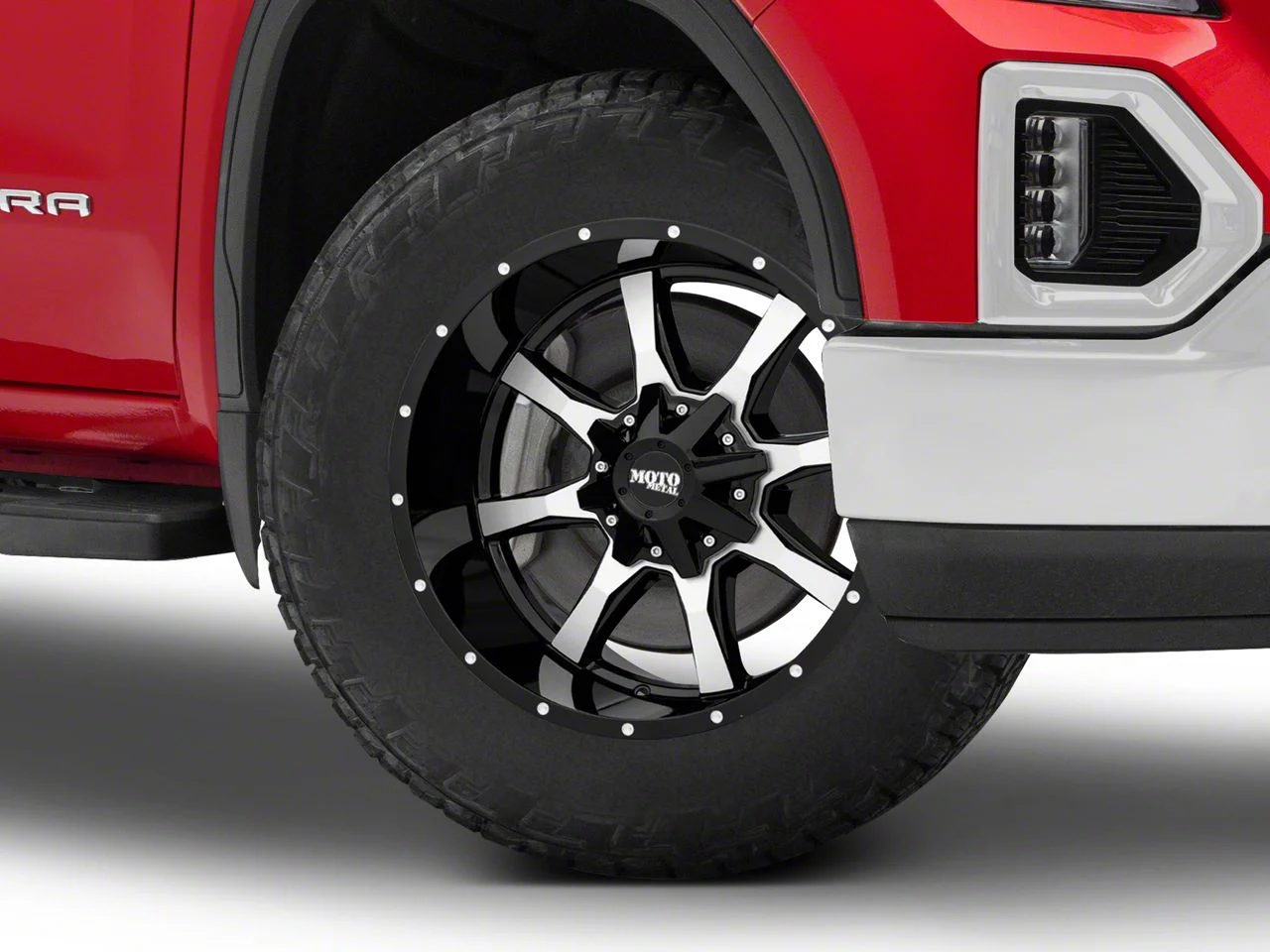Moto Metal MO970 Gloss Black Machined 6-Lug Wheel; 20x12; -44mm Offset (19-26 Sierra 1500)