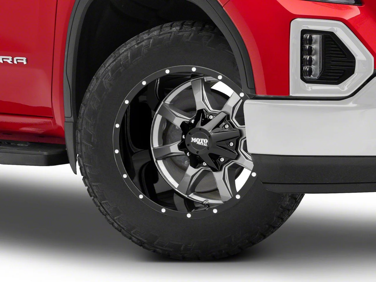 Moto Metal MO970 Gloss Gray with Gloss Black Lip 6-Lug Wheel; 20x9; 0mm Offset (19-26 Sierra 1500)