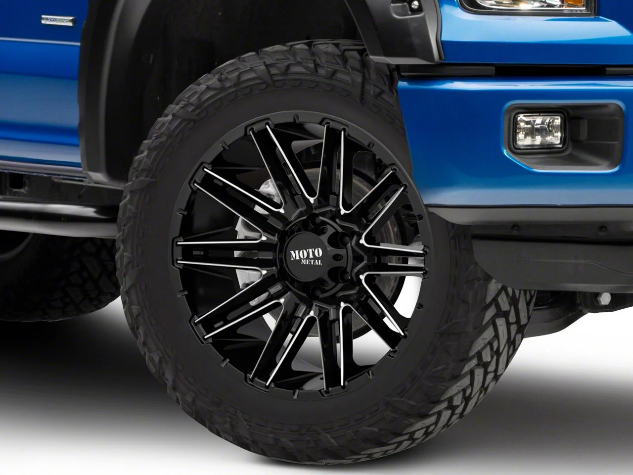 Moto Metal MO998 Kraken Gloss Black Milled 6-Lug Wheel; 22x10; -18mm Offset (15-20 F-150)