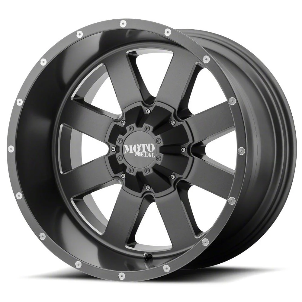 Moto Metal MO962 Satin Gray Milled 6-Lug Wheel; 22x14; -76mm Offset (07-13 Sierra 1500)