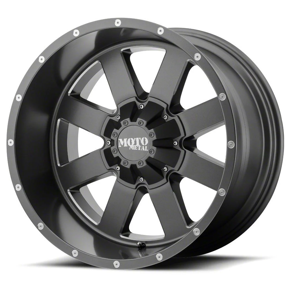 Moto Metal MO962 Satin Gray Milled 6-Lug Wheel; 22x14; -76mm Offset (19-26 Sierra 1500)
