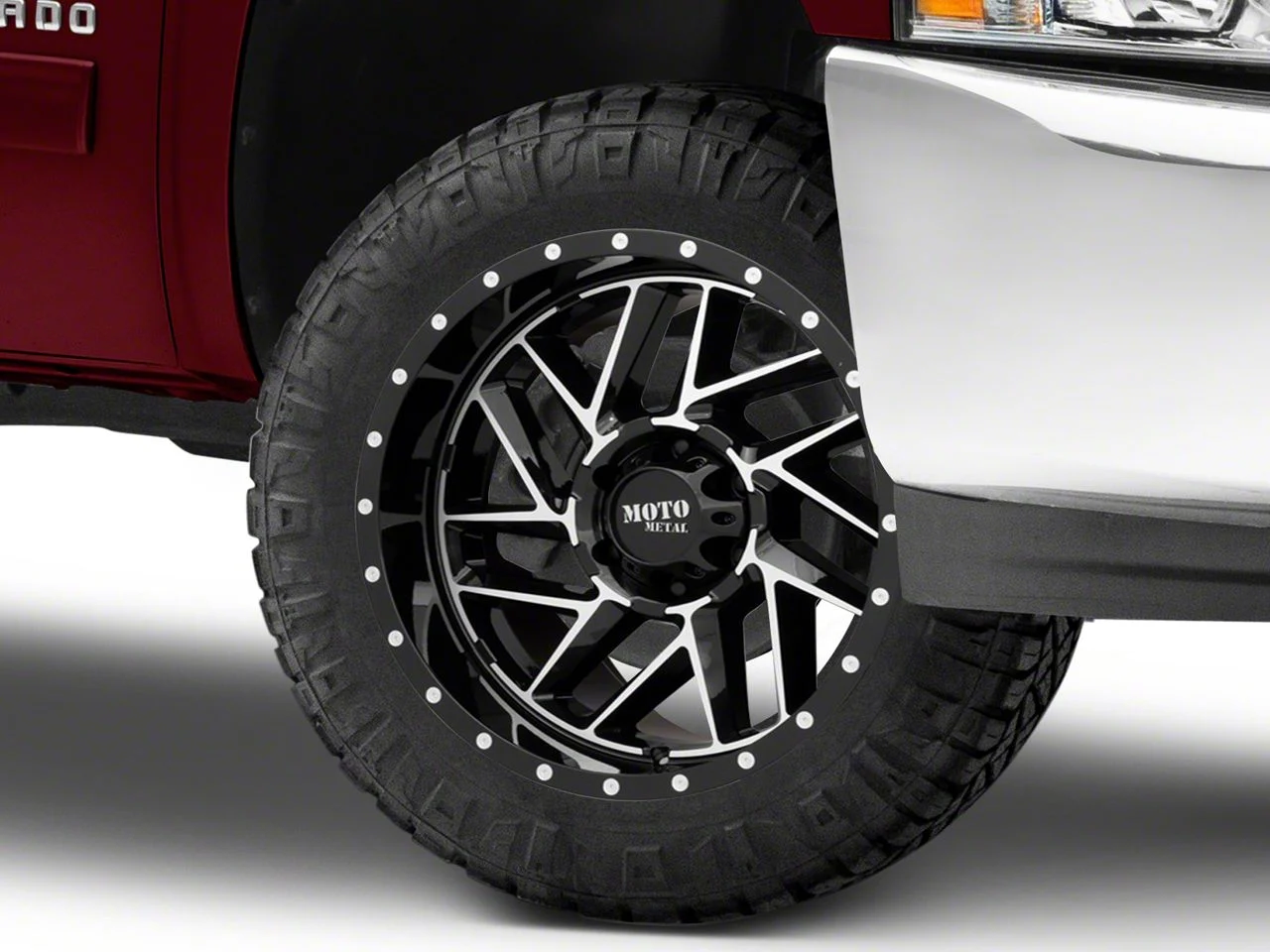 Moto Metal MO985 Breakout Gloss Black Machined 6-Lug Wheel; 20x12; -44mm Offset (07-13 Silverado 1500)