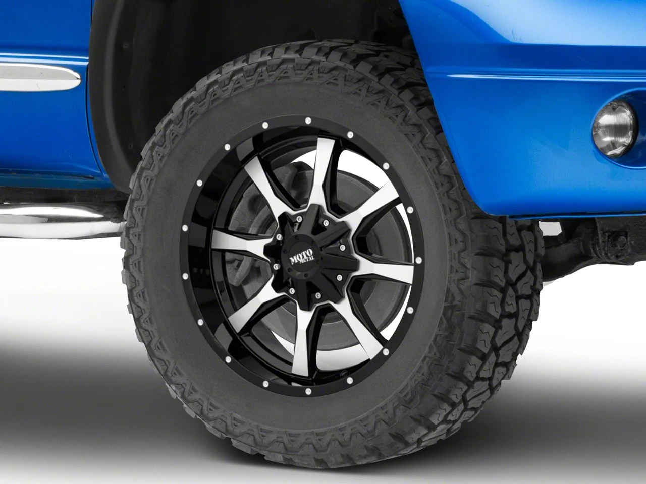 Moto Metal MO970 Gloss Black Machined 5-Lug Wheel; 20x10; -24mm Offset (02-08 RAM 1500, Excluding Mega Cab)