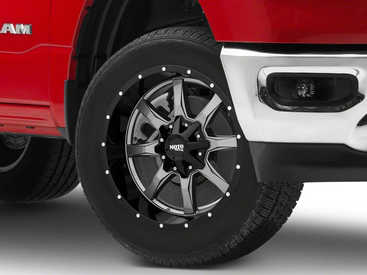 Moto Metal MO970 Gloss Gray with Gloss Black Lip 6-Lug Wheel; 20x10; -24mm Offset (19-26 RAM 1500)