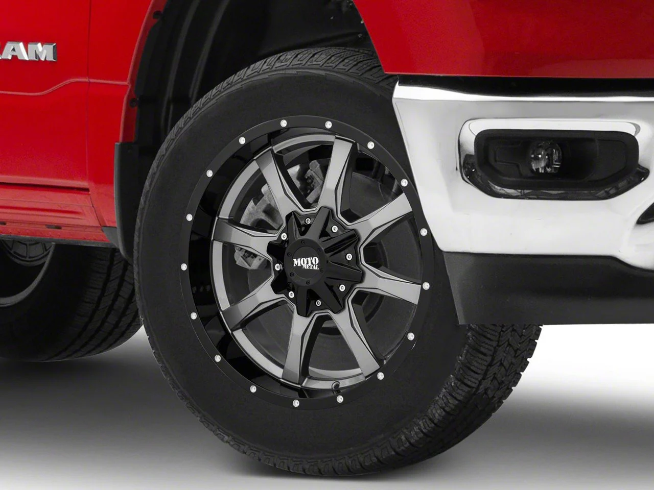 Moto Metal MO970 Gloss Gray with Gloss Black Lip 6-Lug Wheel; 20x9; 0mm Offset (19-26 RAM 1500)