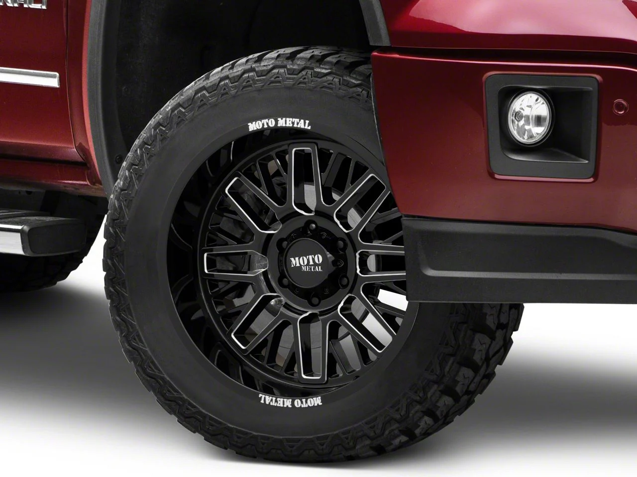 Moto Metal MO802 Gloss Black Milled 6-Lug Wheel; 20x10; -18mm Offset (14-18 Sierra 1500)