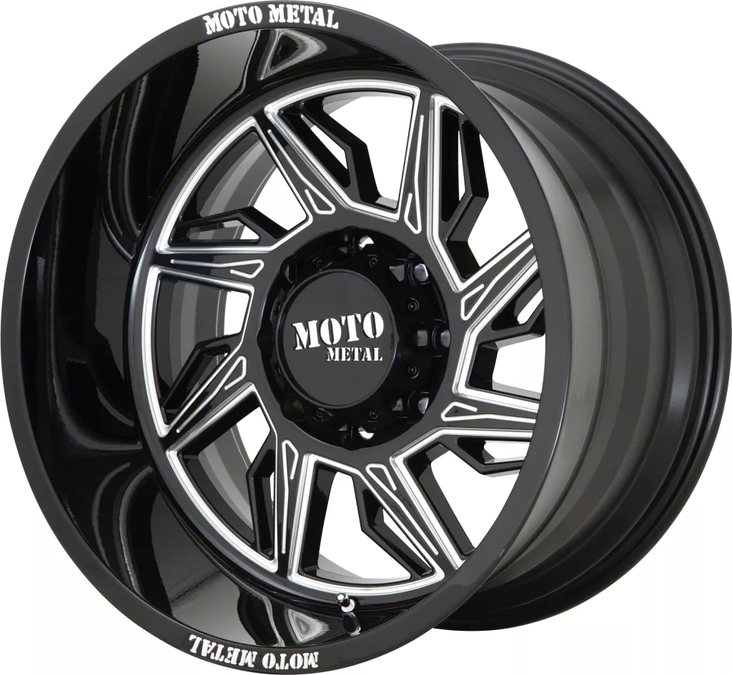 Moto Metal MO997 Hurricane Gloss Black Milled 6-Lug Wheel; Right Directional; 20x10; -18mm Offset (14-18 Sierra 1500)