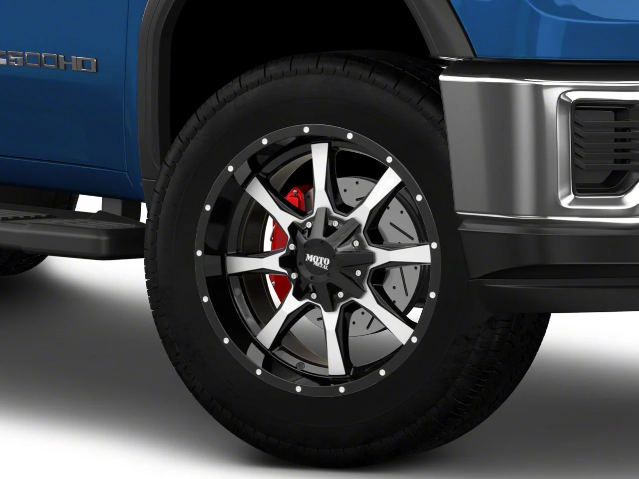 Moto Metal MO970 Gloss Black Machined 8-Lug Wheel; 20x10; -18mm Offset (20-26 Sierra 2500 HD)