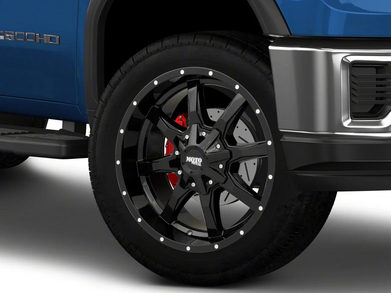 Moto Metal MO970 Gloss Black Milled 8-Lug Wheel; 22x10; -18mm Offset (20-26 Sierra 2500 HD)