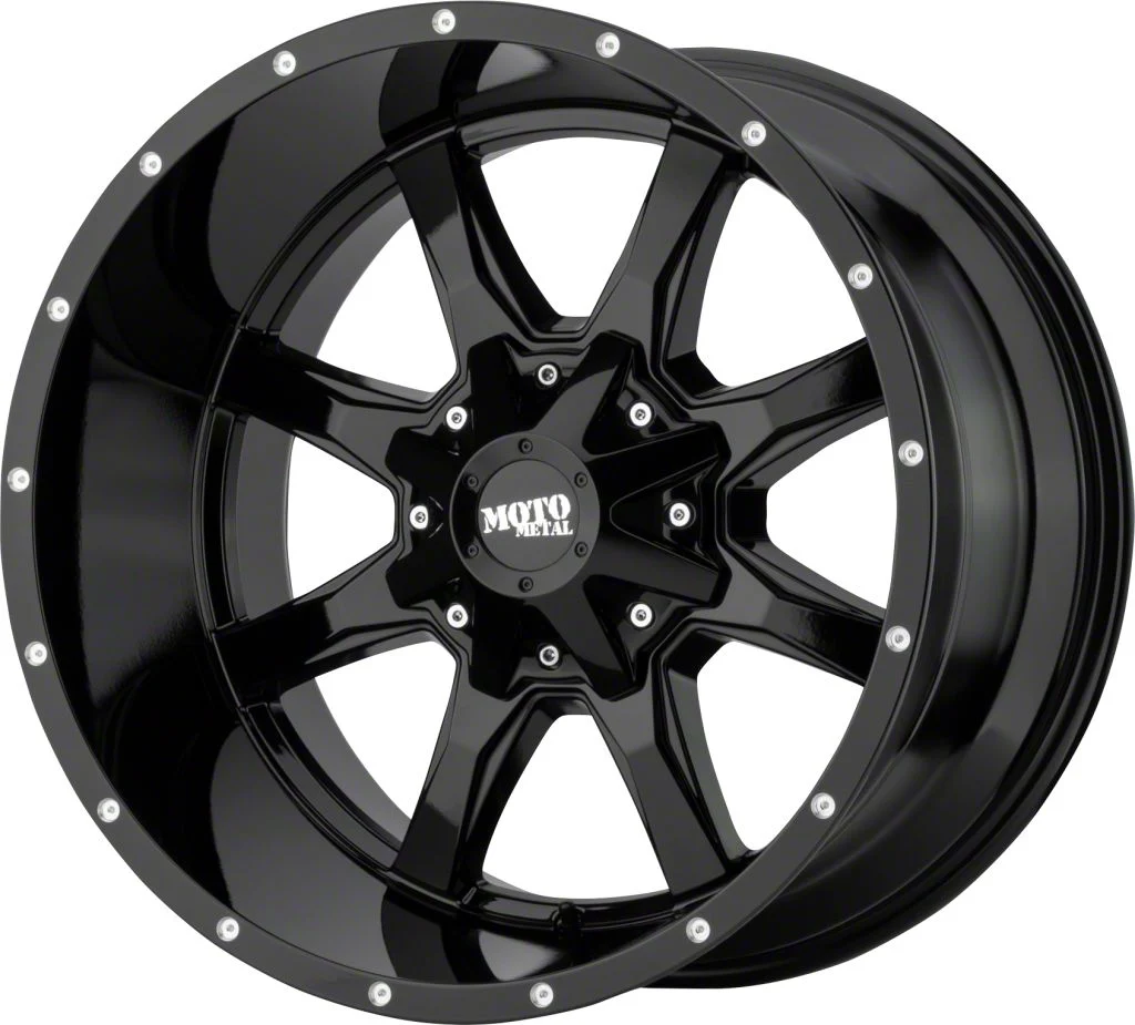 Moto Metal MO970 Gloss Black 8-Lug Wheel; 20x10; -18mm Offset (20-26 Sierra 2500 HD)