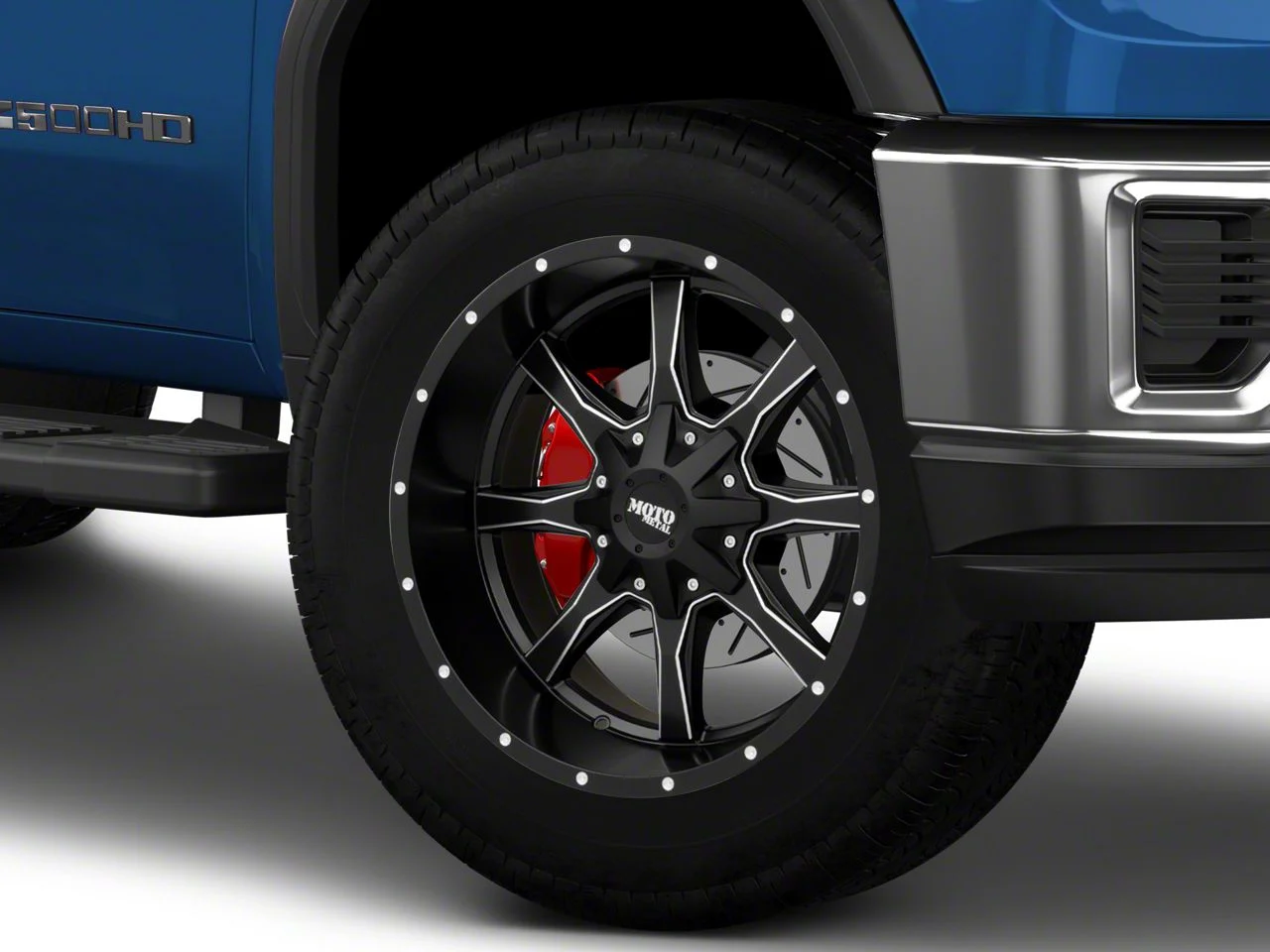 Moto Metal MO970 Satin Black Milled 8-Lug Wheel; 20x9; 18mm Offset (20-26 Sierra 2500 HD)