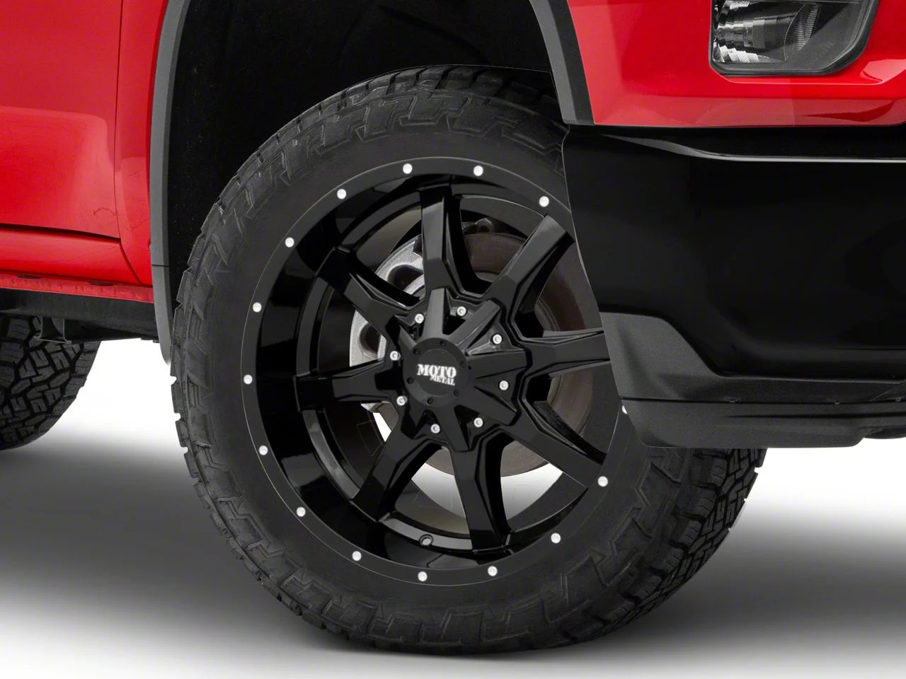 Moto Metal MO970 Gloss Black Milled 8-Lug Wheel; 22x10; -18mm Offset (20-26 Silverado 2500 HD)