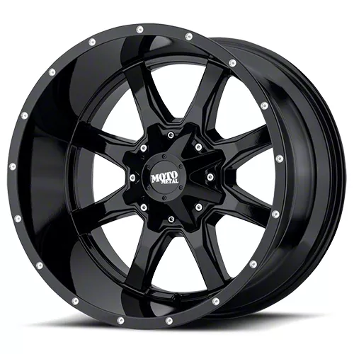 Moto Metal MO970 Gloss Black 8-Lug Wheel; 20x9; 18mm Offset (20-26 Silverado 2500 HD)