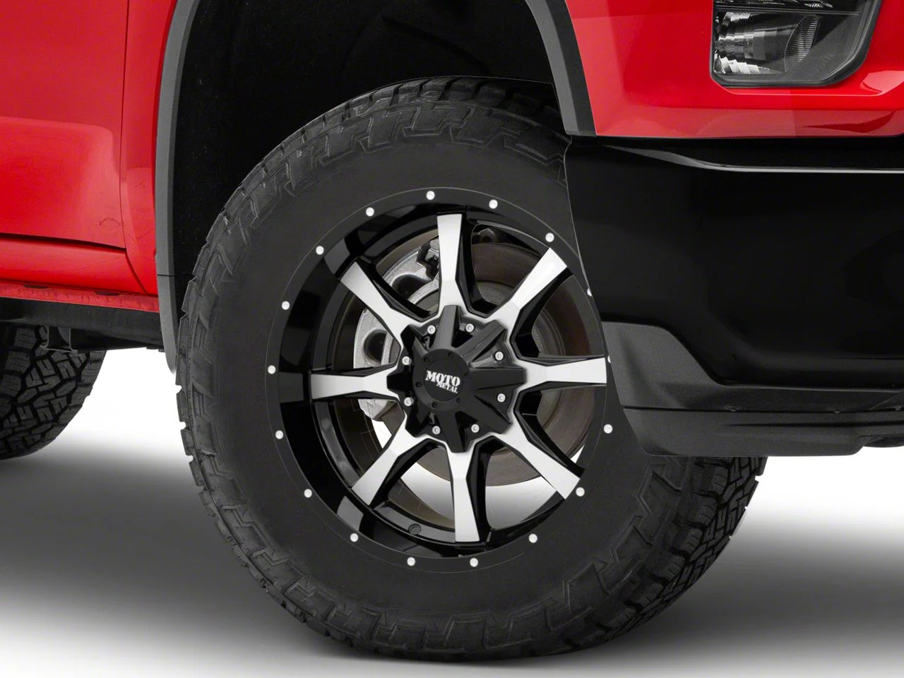 Moto Metal MO970 Gloss Black Machined 8-Lug Wheel; 20x9; 18mm Offset (20-26 Silverado 3500 HD SRW)