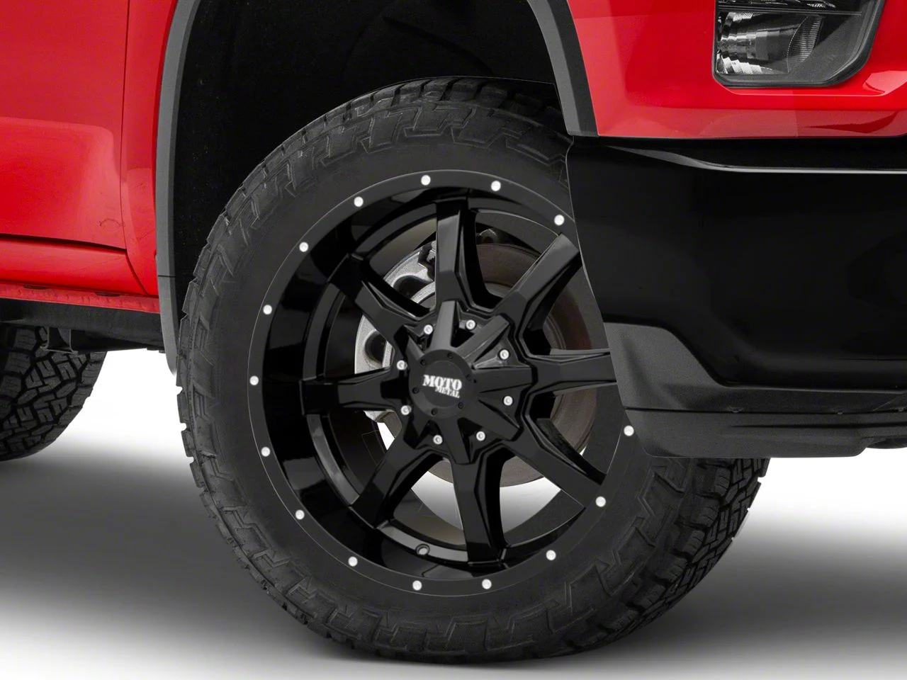 Moto Metal MO970 Gloss Black Milled 8-Lug Wheel; 22x10; -18mm Offset (20-26 Silverado 3500 HD SRW)