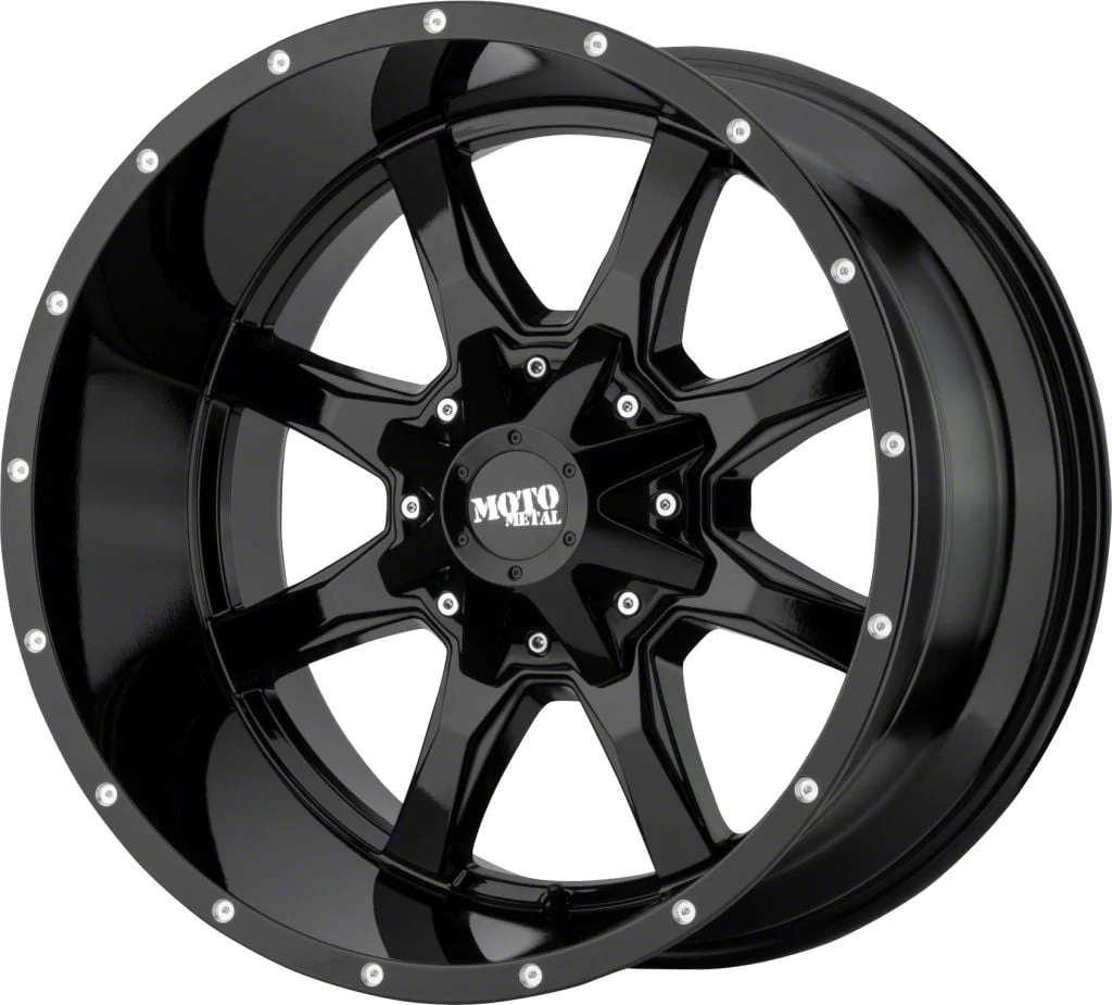 Moto Metal MO970 Gloss Black 8-Lug Wheel; 20x10; -18mm Offset (20-26 Silverado 3500 HD SRW)
