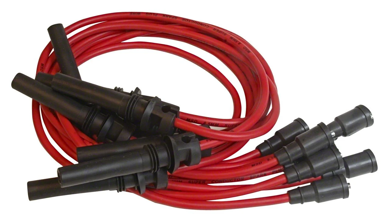 MSD Super Conductor Spark Plug Wire Set; Red (03-06 5.7L RAM 1500)