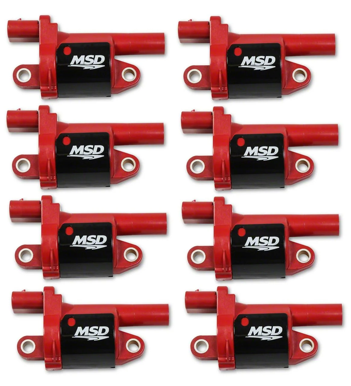 MSD Gen V Blaster Coil Packs; Round; Red (14-18 V8 Sierra 1500)