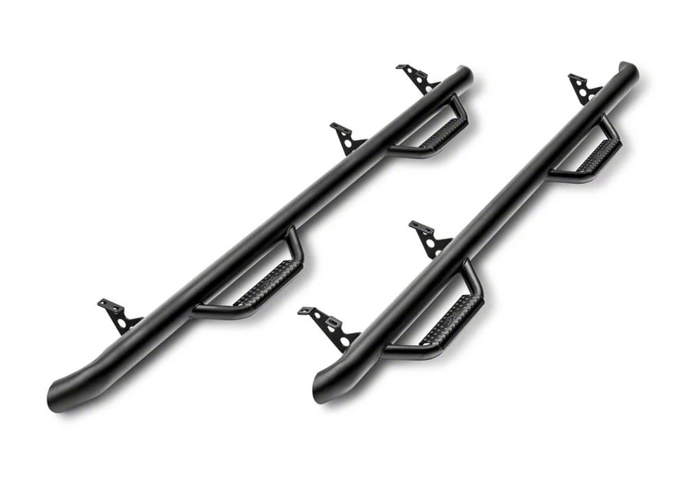 N-Fab Wheel 2 Wheel Nerf Side Step Bars; Textured Black (17-26 F-350 Super Duty SuperCrew w/ 6-3/4-Foot Bed)