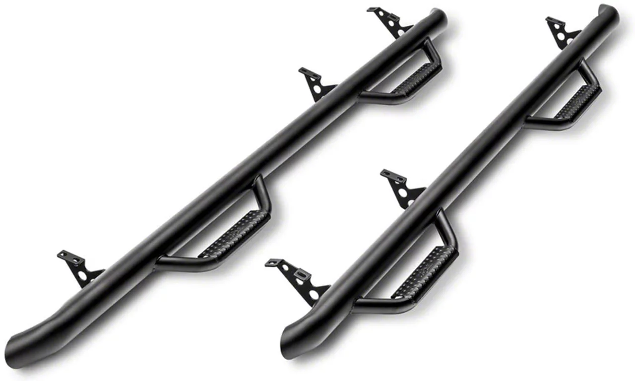 N-Fab Wheel 2 Wheel Nerf Side Step Bars; Textured Black (17-26 F-350 Super Duty SuperCrew w/ 8-Foot Bed)