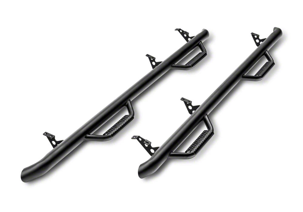 N-Fab Wheel 2 Wheel Bed Access Nerf Side Step Bars; Textured Black (17-26 F-350 Super Duty Regular Cab w/ 8-Foot Bed)