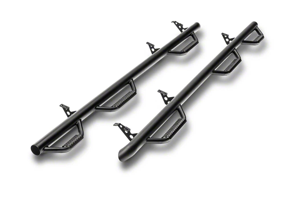 N-Fab Wheel 2 Wheel Bed Access Nerf Side Step Bars; Textured Black (17-26 F-350 Super Duty SuperCab w/ 6-3/4-Foot Bed)