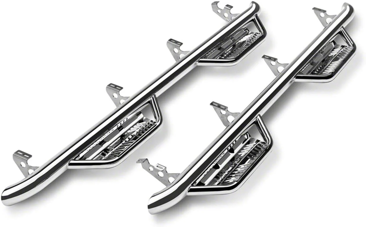 N-Fab Cab Length Podium Nerf Side Step Bars; Polished Stainless (17-26 F-350 Super Duty SuperCrew)
