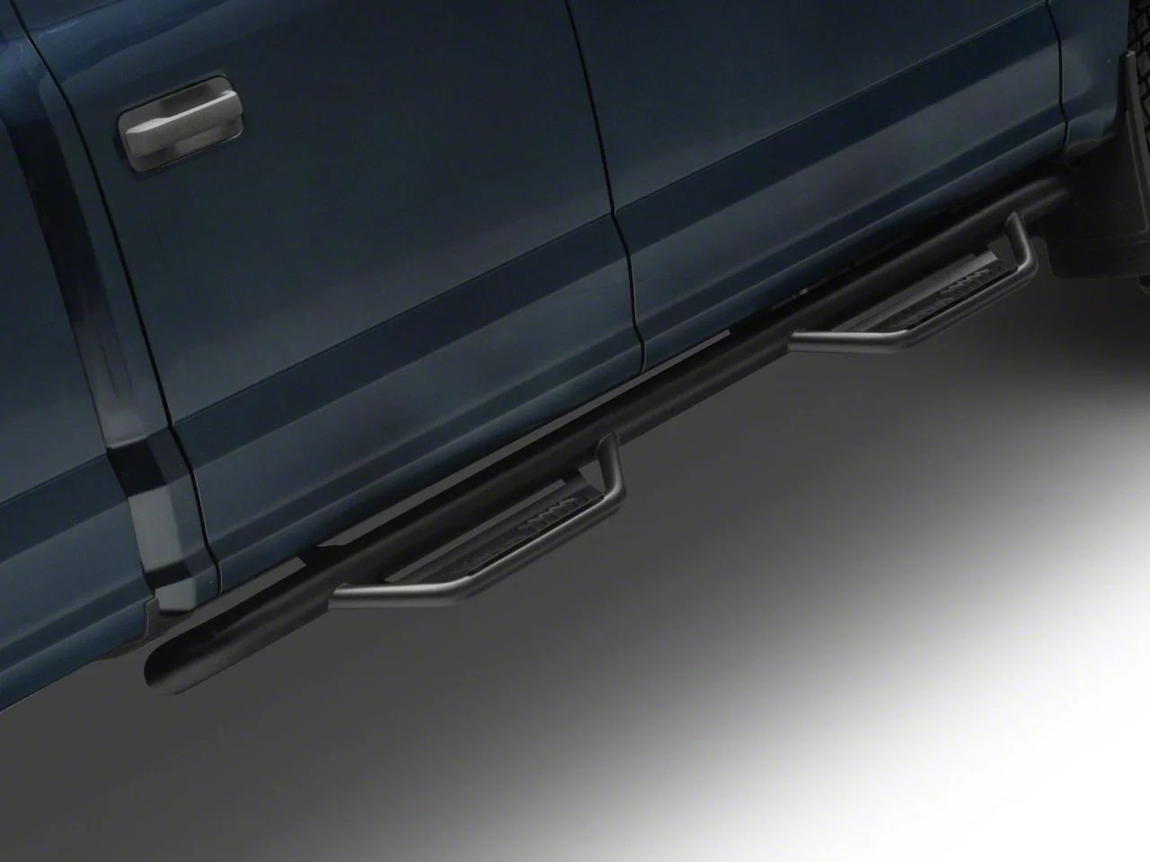 N-Fab Cab Length Podium Nerf Side Step Bars; Textured Black (17-26 F-350 Super Duty SuperCrew)