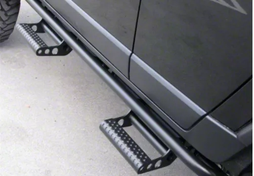 N-Fab Cab Length RKR Side Rails with Detachable Steps; Textured Black (19-23 Ranger SuperCrew)