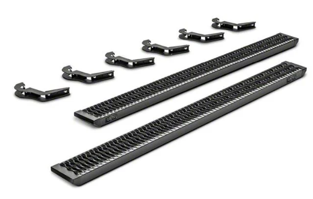 N-Fab Growler Fleet Sure Grip Running Boards; Textured Black (19-26 Silverado 1500 Double Cab)