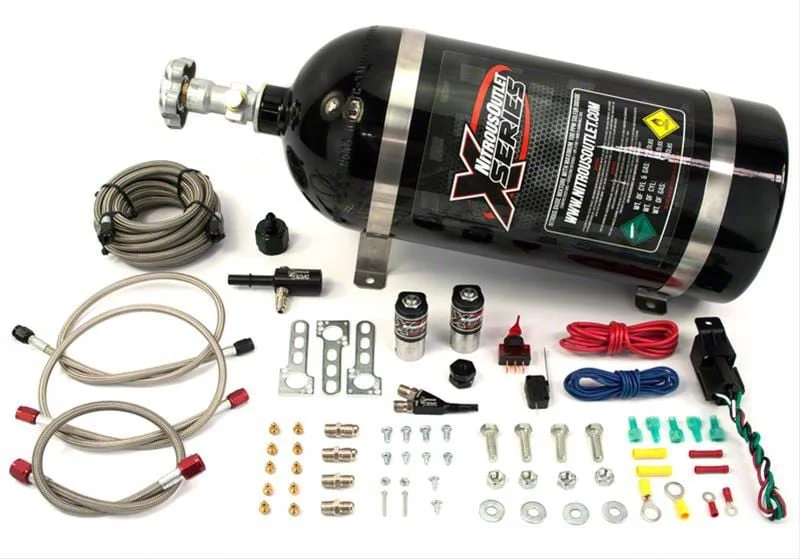 Nitrous Outlet X-Series Single Nozzle System; 10 lb. Bottle (03-24 5.7L RAM 1500)