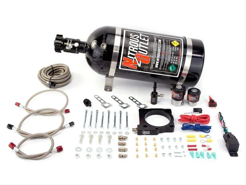Nitrous Outlet 80mm Hemi Plate System; 12 lb. Bottle (03-18 5.7L RAM 3500)