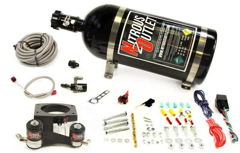 Nitrous Outlet 87mm Hardline Plate System; 10 lb. Bottle (14-18 6.2L Sierra 1500)