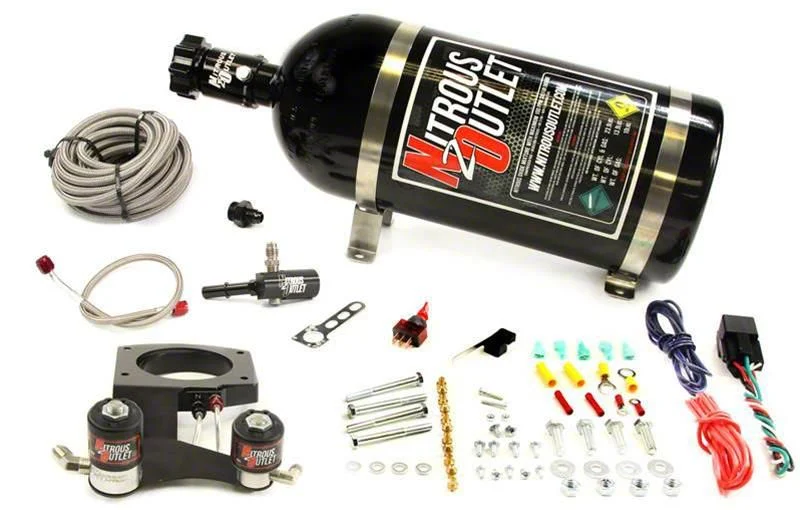 Nitrous Outlet 87mm Hardline Plate System; 15 lb. Bottle (14-18 6.2L Silverado 1500)