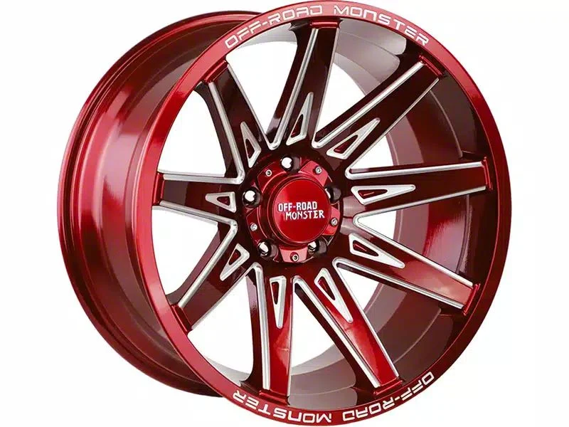 Off-Road Monster M25 Candy Red Milled 6-Lug Wheel; 20x10; -19mm Offset (07-13 Silverado 1500)