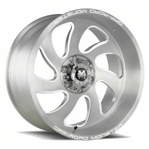 Off-Road Monster M07 Brushed Face Silver 6-Lug Wheel; 20x10; -19mm Offset (19-26 Sierra 1500)
