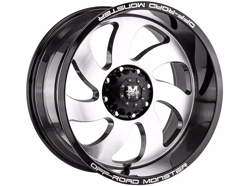 Off-Road Monster M07 Gloss Black Machined 6-Lug Wheel; 20x10; -19mm Offset (19-26 Sierra 1500)